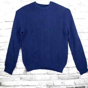 Buffalo David Bitton Men’s Pullover Waffle Textured Knit Blue Large. Brand New